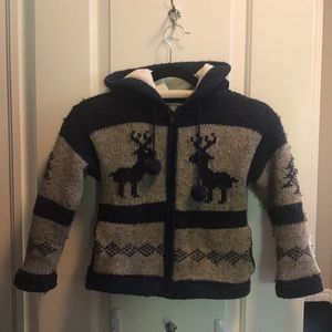 Boys fleece lined knit sweater